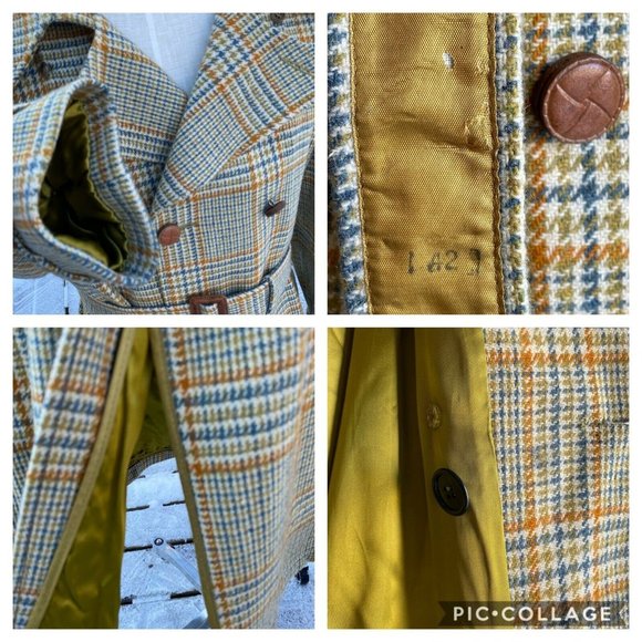 Vtg 70s Sir Jac Crest of Outerwear Plaid Coat - Picture 10 of 12